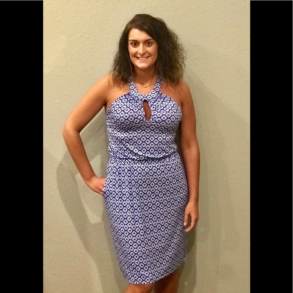 Banana Republic Blue And White Dress